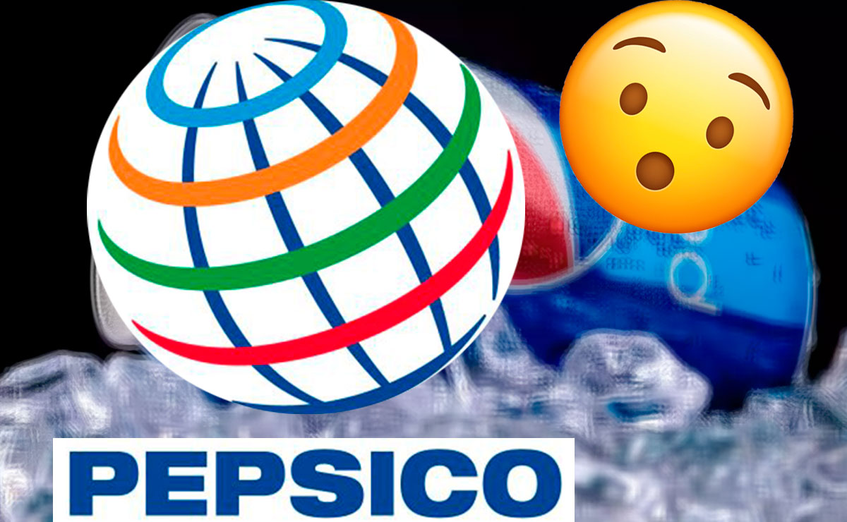 Fondo de refresco Pepsi, logo PepsiCo y emoji sorprendido