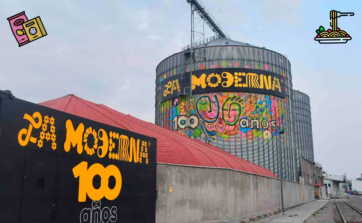 Fachada por la fábrica La Moderna en Toluca.