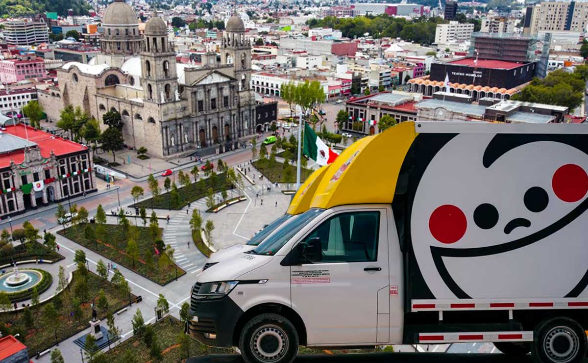 Vista aérea de Toluca y carro de Sabritas