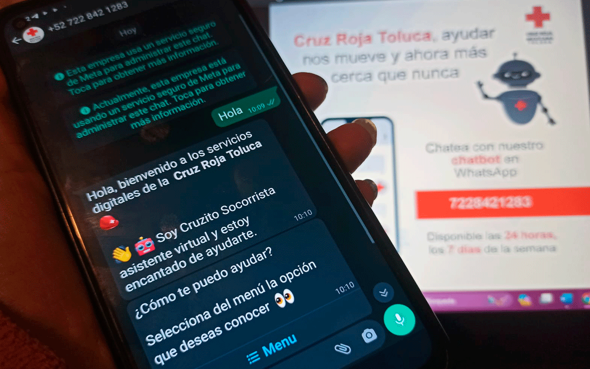 whatsapp de chatbot cruz roja toluca