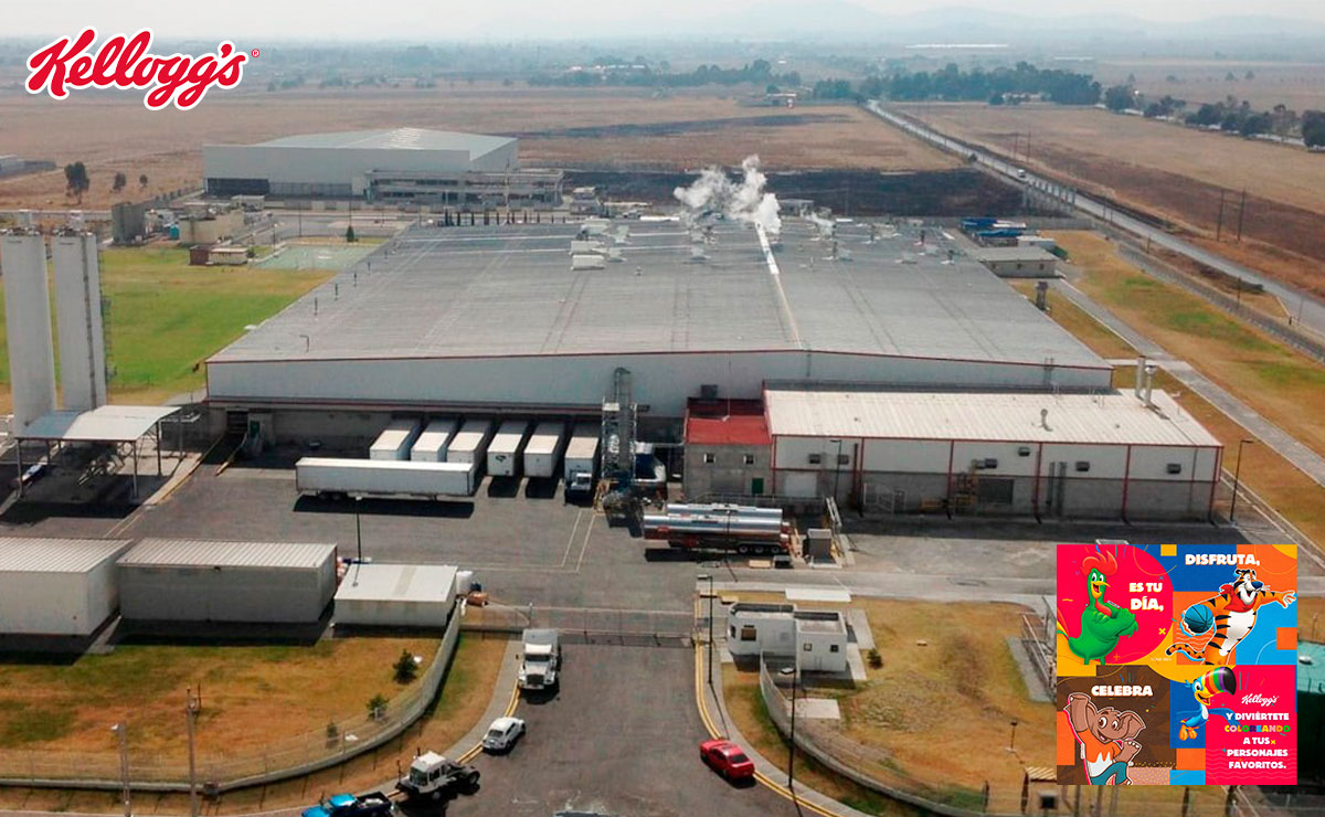Fachada de la empresa Kellogg's en Toluca, vacantes, logo.