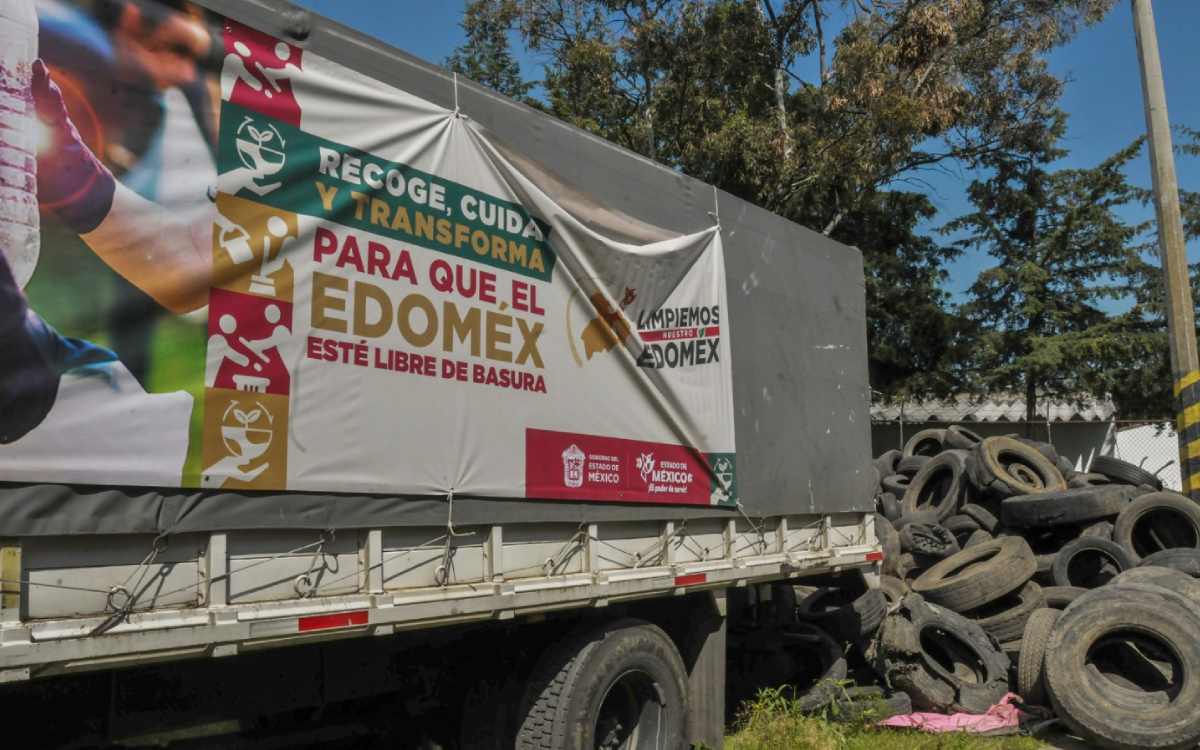 edomex recolecta llantas en jornada de limpieza
